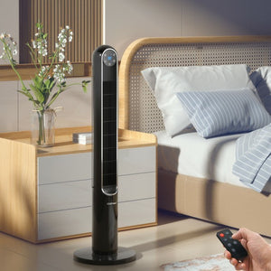 42 Inch 80 Degree Tower Fan with Smart Display Panel and Remote Control