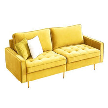 Load image into Gallery viewer, Modern Velvet fabric sofa 71&quot; - Yellow