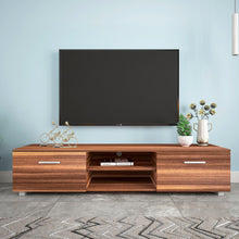 Load image into Gallery viewer, Media Console Entertainment Center Television Table, 2 Storage Cabinet with Open Shelves .