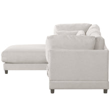 Load image into Gallery viewer, 2 Pieces L shaped Sofa with Removable Ottomans and comfortable waist pillows