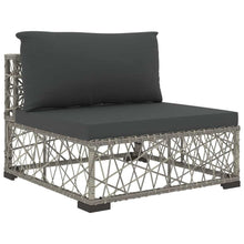 Load image into Gallery viewer, 5 Piece Garden Lounge Set with Cushions Poly Rattan Gray