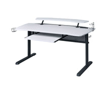 Load image into Gallery viewer, Vildre Gaming Table w/USB Port, Black &amp; White Finish AL
