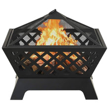 Load image into Gallery viewer, Fire Pit with Poker 25.2&quot; XXL Steel
