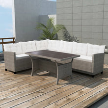 Load image into Gallery viewer, 3 Piece Patio Lounge Set with Cushions Poly Rattan Gray