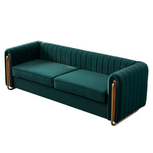 Load image into Gallery viewer, Modern velvet sofa green color