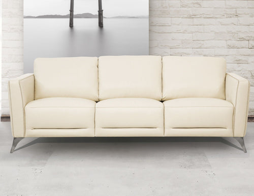 Malaga Sofa; Cream Leather 55005