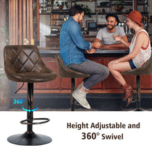 Load image into Gallery viewer, Set of 2 Adjustable Bar Stools with Backrest and Footrest
