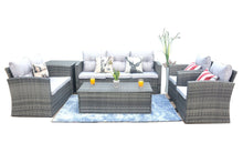 Load image into Gallery viewer, Direct Wicker Outdoor And Garden Patio Sofa Set 6PCS Reconfigurable Stylish And Modern Style With Seat Cushion