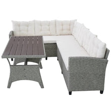 Load image into Gallery viewer, 3 Piece Patio Lounge Set with Cushions Poly Rattan Gray