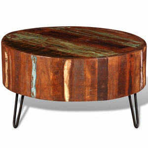 Coffee Table Solid Reclaimed Wood Round
