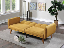 Load image into Gallery viewer, Elegant Modern Sofa Mustard Color Polyfiber 1pc Sofa Convertible Bed Wooden Legs Living Room Lounge Guest Furniture