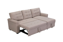 Load image into Gallery viewer, Linen Upholstered Sleeper Modular Sofa Bed Chaise Couch