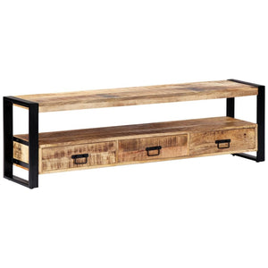 TV Cabinet 59.1"x11.8"x17.7" Solid Mango Wood
