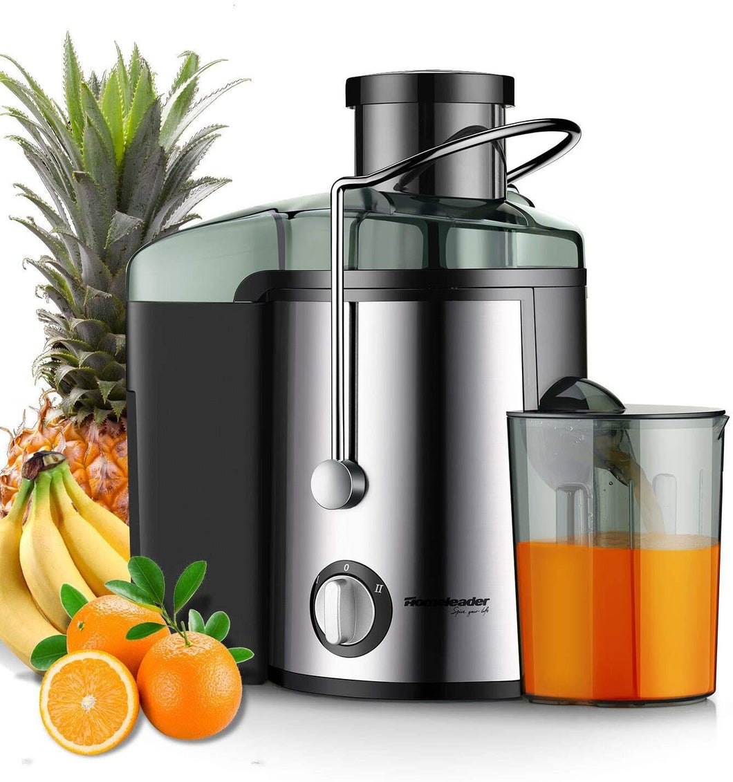 Juicer Juice Extractor, Homeleader Stainless Steel Centrifugal Juicer with 3'' Wide Mouth, for Fruits and Vegetables, BPA-FREE