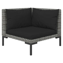 Load image into Gallery viewer, 9 Piece Patio Lounge Set with Cushions Poly Rattan Dark Gray