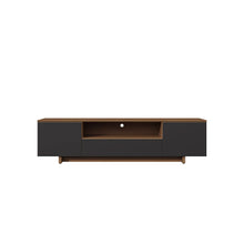 Load image into Gallery viewer, Black Color Modern Walnut Wood TV Stand