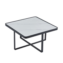 Load image into Gallery viewer, Minimalism Square coffee table; Black metal frame with sintered stone tabletop