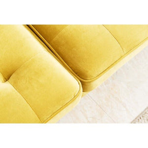Modern Velvet fabric sofa 71" - Yellow