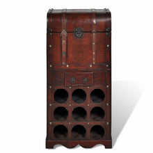Load image into Gallery viewer, Wooden Wine Rack for 9 Bottles with Storage