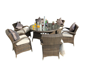 Direct Wicker Outdoor Patio Furniture 7PCS Cast Aluminum Dining Table and Chair