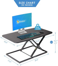 Load image into Gallery viewer, Smugdesk Standing Desk D-73S-32IN-BK