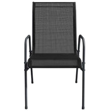 Load image into Gallery viewer, Patio Chairs 6 pcs Steel and Textilene Black
