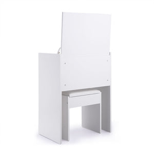 Dressing table set with storage compartment-white