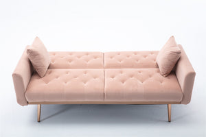 Velvet Sofa ; Accent sofa .loveseat sofa with rose gold metal feet and