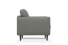 Load image into Gallery viewer, Leatherette Sofa with Tapered Legs and Button Tufted Details; Gray