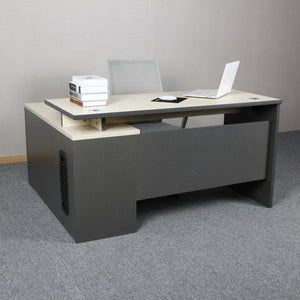 Office furniture desk sets l shaped melamine board office desk with side return{4 Left Only }