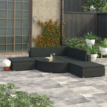 Load image into Gallery viewer, 6 Piece Garden Lounge Set with Cushions Poly Rattan Black