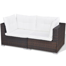 Load image into Gallery viewer, 10 Piece Garden Lounge Set with Cushions Poly Rattan Brown