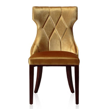 Load image into Gallery viewer, Manhattan Comfort Reine Antique Gold and Walnut Velvet Dining Chair (Set of Two)
