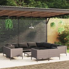 Load image into Gallery viewer, 12 Piece Patio Lounge Set with Cushions Poly Rattan Dark Gray