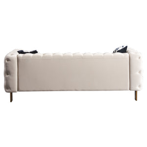 Modern velvet sofa CREAM color