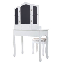 Load image into Gallery viewer, Four-drawing three-mirror dressing table-white