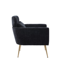 Load image into Gallery viewer, 29.5Modern Chenille Accent Chair Armchair Upholstered Reading Chair Single Sofa Leisure Club Chair with Gold Metal Leg