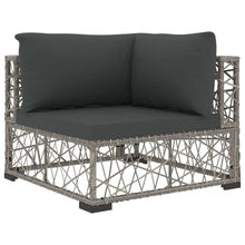Load image into Gallery viewer, 8 Piece Garden Lounge Set with Cushions Poly Rattan Gray