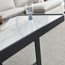 Load image into Gallery viewer, Minimalism Square coffee table; Black metal frame with sintered stone tabletop