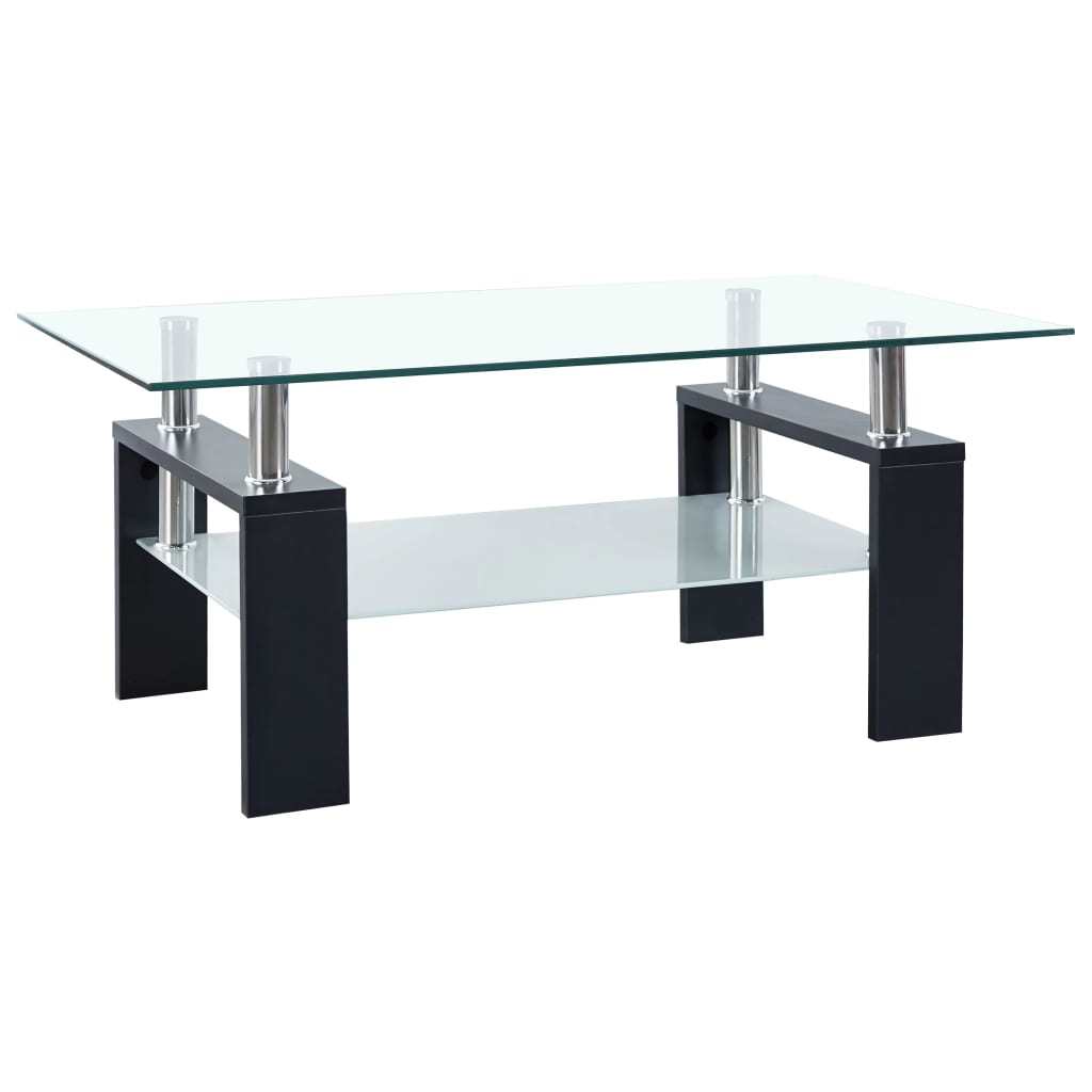 Coffee Table Black and Transparent 37.4