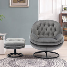 Load image into Gallery viewer, Accent chair TV Chair Living room Chair Grey with ottoman