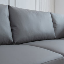 Load image into Gallery viewer, L-Shaped Corner Sectional Technical leather Sofa with pillows; dark grey