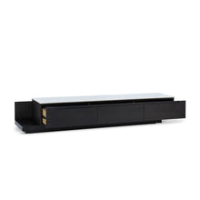 Load image into Gallery viewer, Black Color Modern Sintered Stone And Ash Wood TV Cabinet